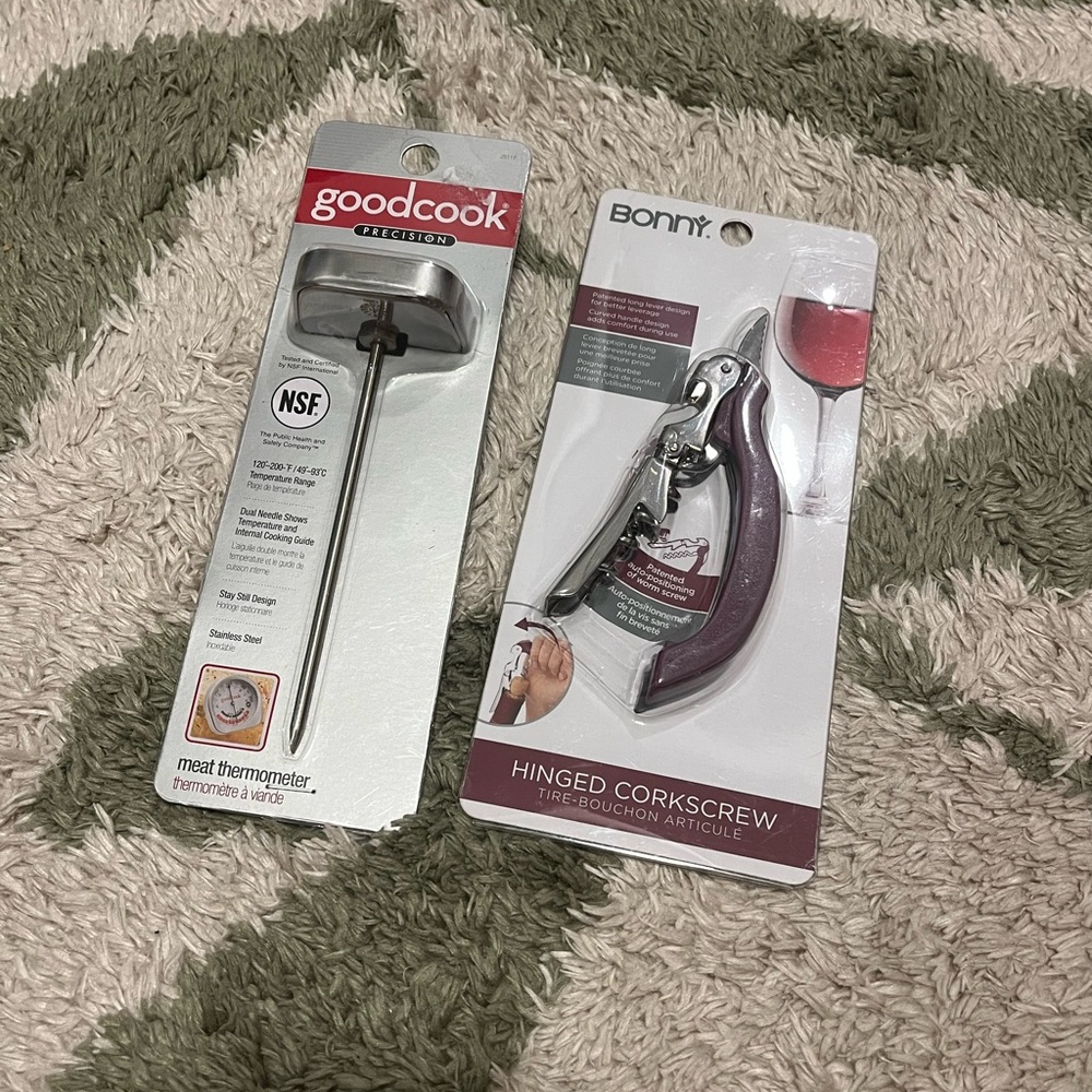 GoodCook Meat Thermometer and Bonny Hinged Corkscrew Set